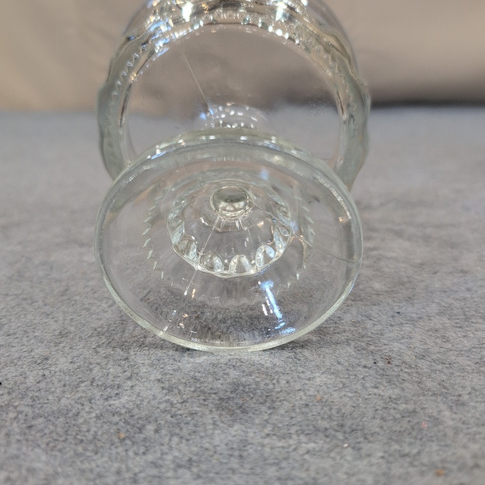 Tiffin Franciscan Kings Crown Clear Pedestal Covered Candy Compote Dish Vintage - Picture 8 of 8